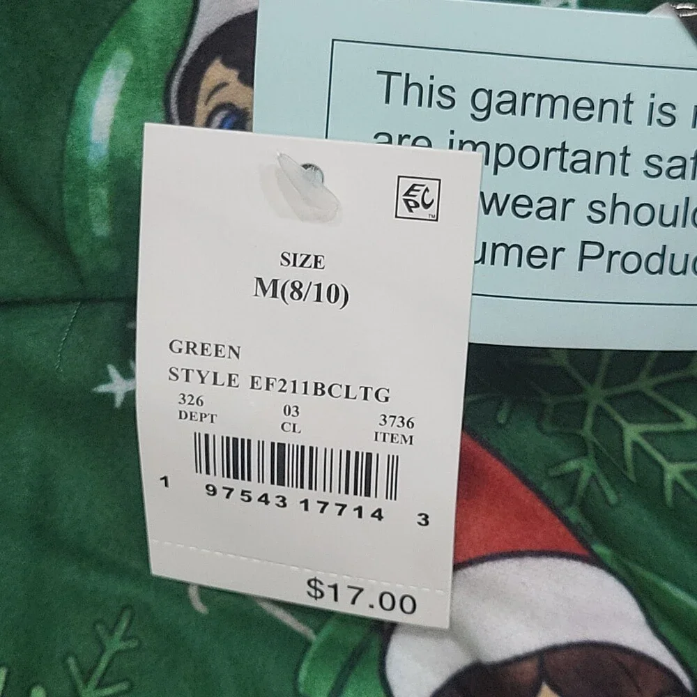 Boys' Elf on the Shelf Christmas Pajama Set Top Pants - Green Size Medium 8/10